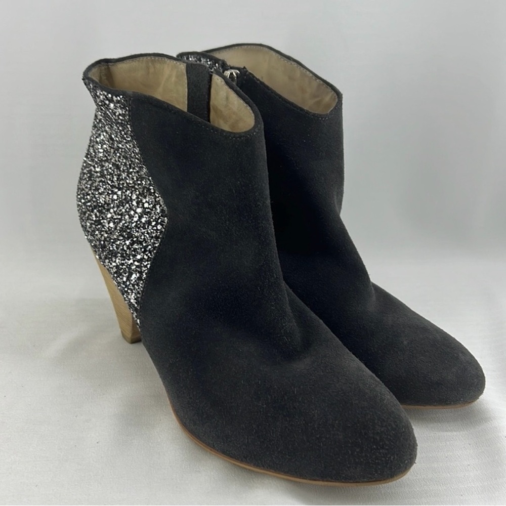 Matt Bernson Black and Glitter Ankle Booties